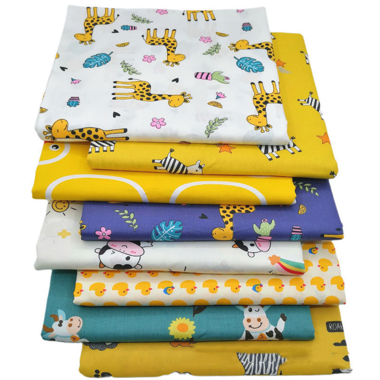 Cotton Twill Cartoon Print Fabric Diy Hand Quilting