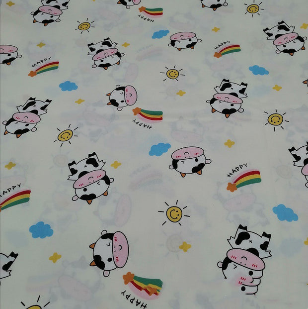 Cotton Twill Cartoon Print Fabric Diy Hand Quilting