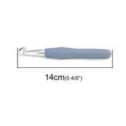 2 PCs 10mm TPR+Aluminum Crochet Hook Set Hand Sewing Blue Color