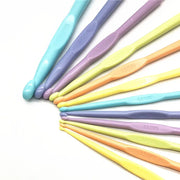 12Pcs Plastic Crochet Hooks Kit Knitting Needles Colorful Stitches