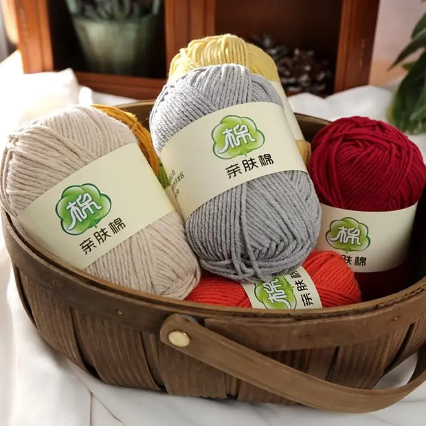 50g/Pc Milk Cotton Soft Warm Yarn Knitting Yarn for Hand Knitting Baby