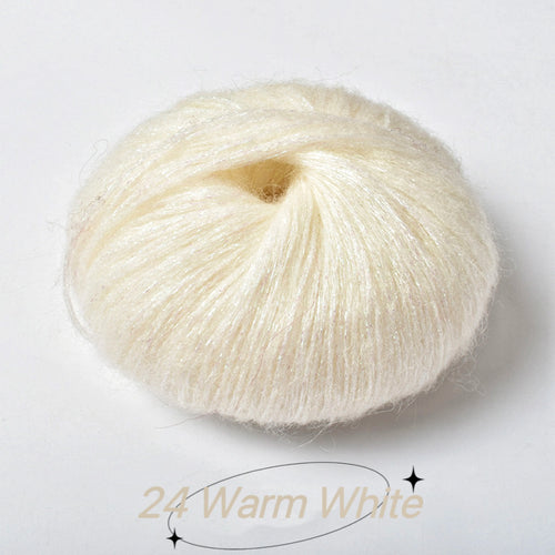 1Pc 25g Crochet Sequin Mohair Yarn Soft Warm Baby Wool Yarn DIY