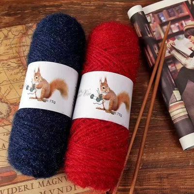 Soft Long Squirrel Cashmere Yarn Fine Worsted Hand Knitting Yarn 75g