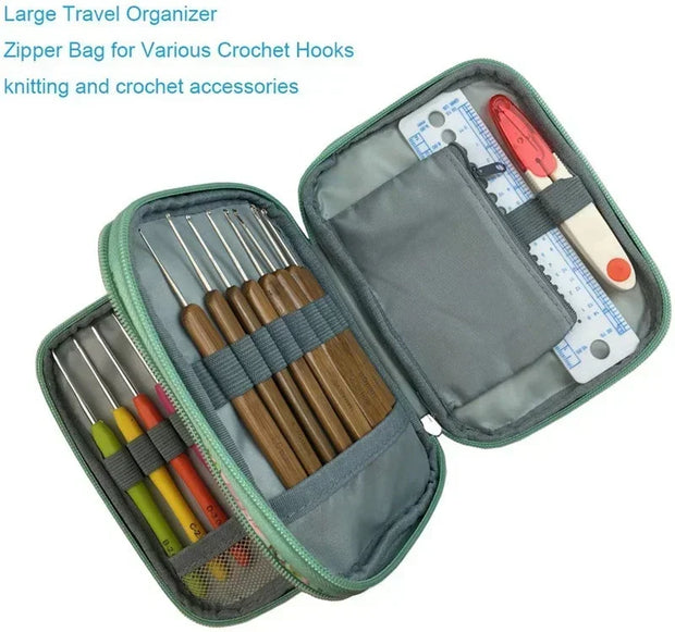 Crochet Hook Case Organizer with Zipper, Hair Scissors Bags,Portable