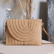 Straw Woven Shoulder Crossbody Beach Clutch Bag