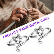 6Pcs Crochet Ring Adjustable Yarn Tension Ring Set Non-Slip Cat