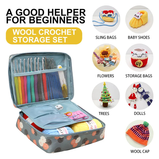 Sewing Knitting Starter Kit with Storage Bag Crochet Hook Set