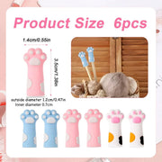 6pcs Cat Paw Knitting Needle Stoppers Needles Point Protector Tip