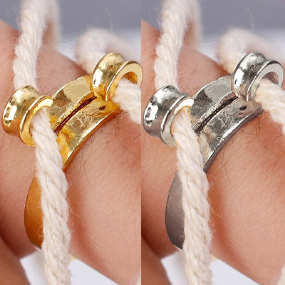 4/1pcs Adjustable Knitting Crochet Loop Rings DIY Yarn Guide Finger