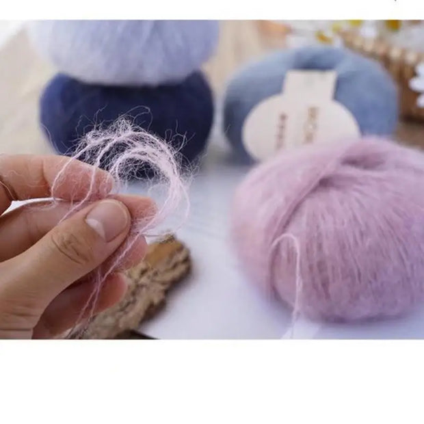 25g/Roll Mohair Yarn Extra Soft Warm Baby Wool Crochet Yarn For Hand