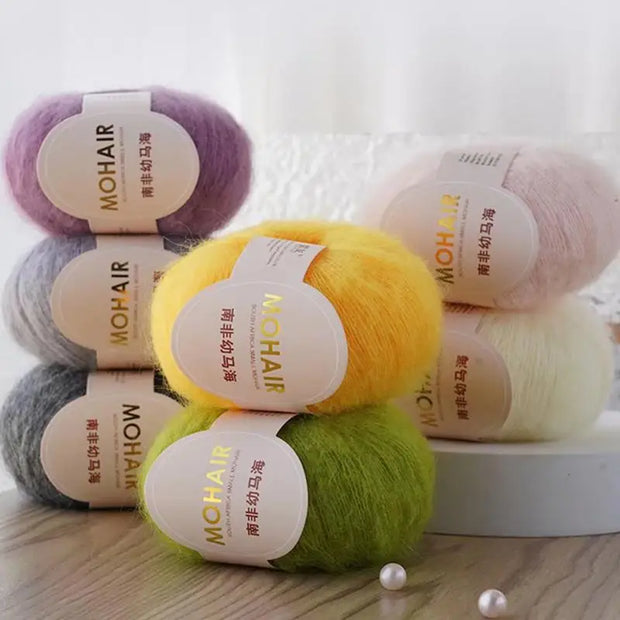 25g/Roll Mohair Yarn Extra Soft Warm Baby Wool Crochet Yarn For Hand