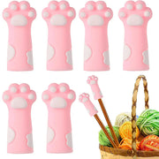 6pcs Cat Paw Knitting Needle Stoppers Needles Point Protector Tip