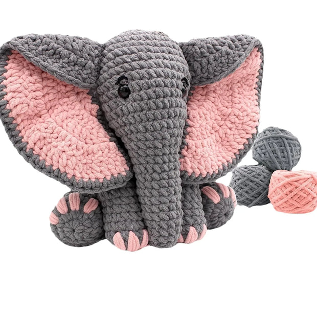 Elephant Package Crochet Knitting Kit for Beginners Starter Adults