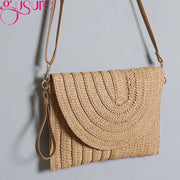 Straw Woven Shoulder Crossbody Beach Clutch Bag