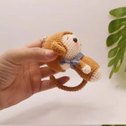 Cute Monkey Handwoven DIY Material Bag Knitting Yarn Keychain Pendant