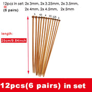 6pairs 3mm-5mm Bamboo knitting stick Knitting Needles Pointed