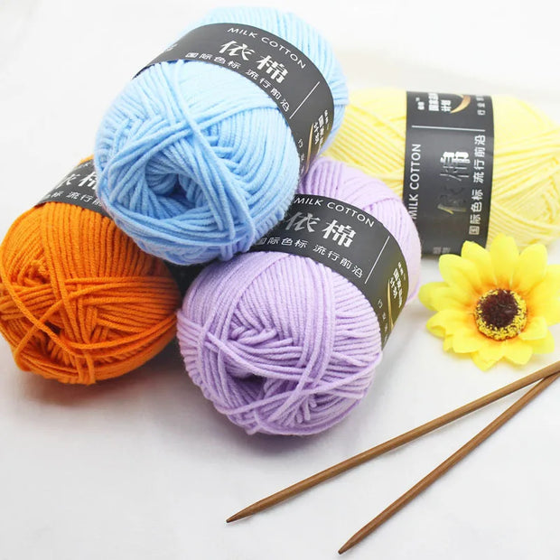 50g Milk Cotton Yarn Knitting Wool for Hand Knitting Crochet Yarn Baby