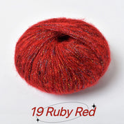 1Pc 25g Crochet Sequin Mohair Yarn Soft Warm Baby Wool Yarn DIY