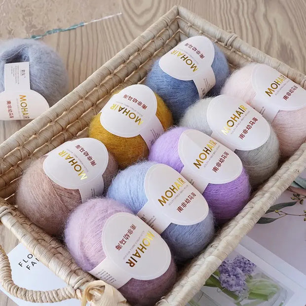 25g Mohair Yarn Extra Soft Warm Baby Wool Crochet Yarn for Hand