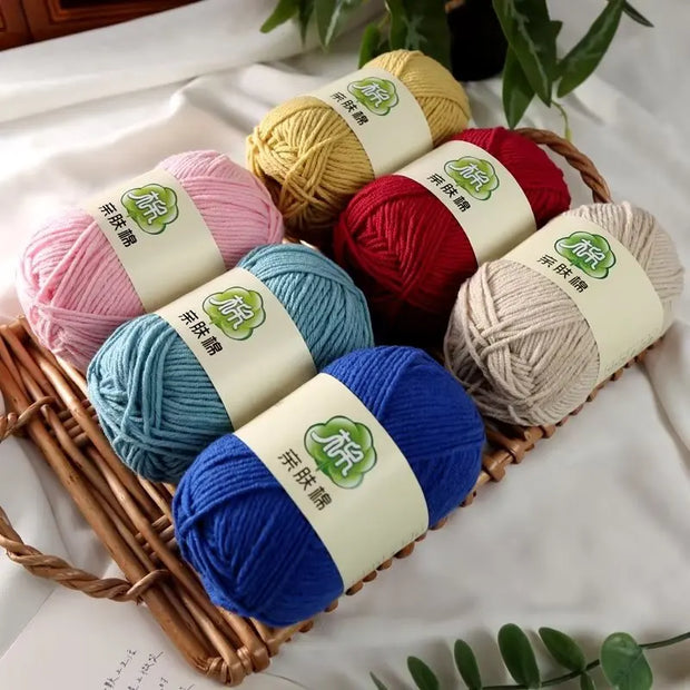 50g/Pc Milk Cotton Soft Warm Yarn Knitting Yarn for Hand Knitting Baby