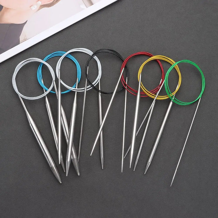 40/100cm Circular Knitting Needles Round Metal Circle Stainless Steel