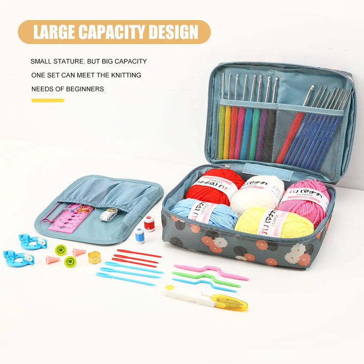 Sewing Knitting Starter Kit with Storage Bag Crochet Hook Set