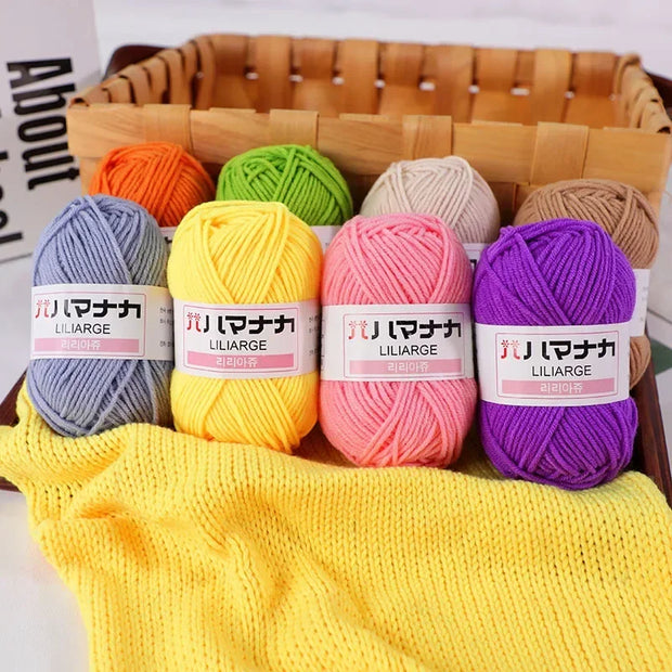 25g/pc Milk Cotton Yarn Soft Warm Lanas for Hand Knitting and Crochet