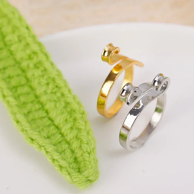 4/1pcs Adjustable Knitting Crochet Loop Rings DIY Yarn Guide Finger