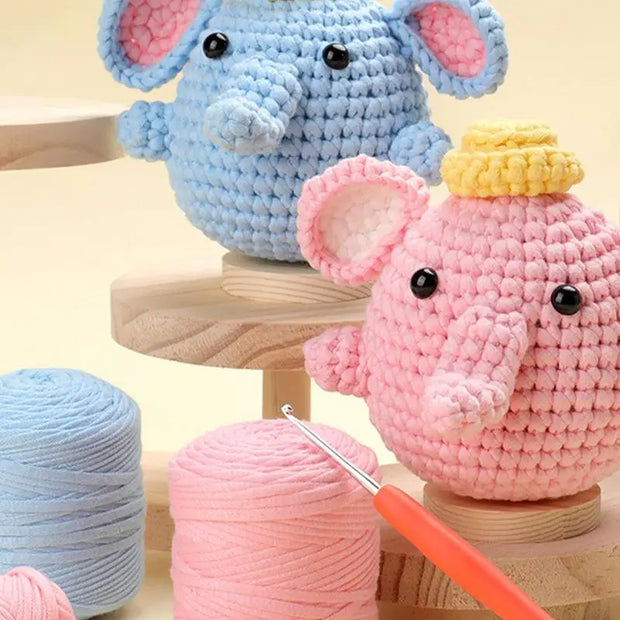 Elephant Crochet Set Adults Animal Knitting Set Elephant Crochet