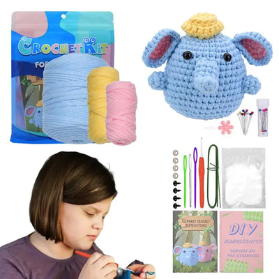 Elephant Crochet Set Adults Animal Knitting Set Elephant Crochet