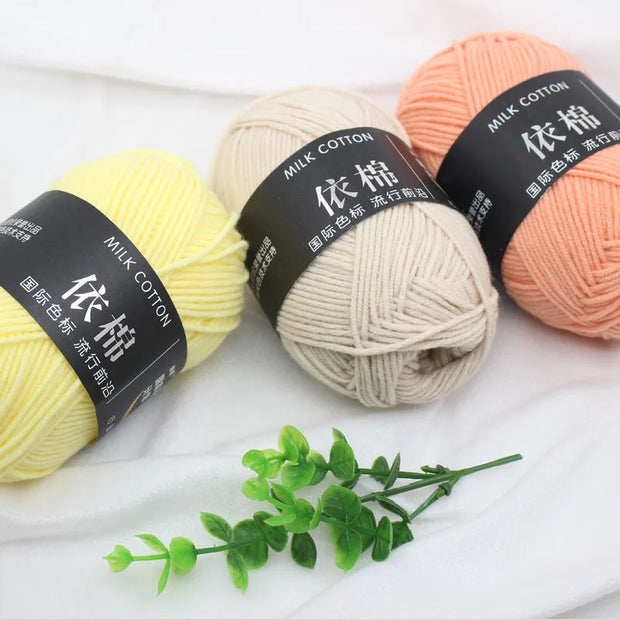 50g Milk Cotton Yarn Knitting Wool for Hand Knitting Crochet Yarn Baby