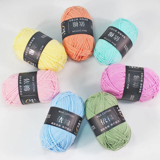 50g Milk Cotton Yarn Knitting Wool for Hand Knitting Crochet Yarn Baby