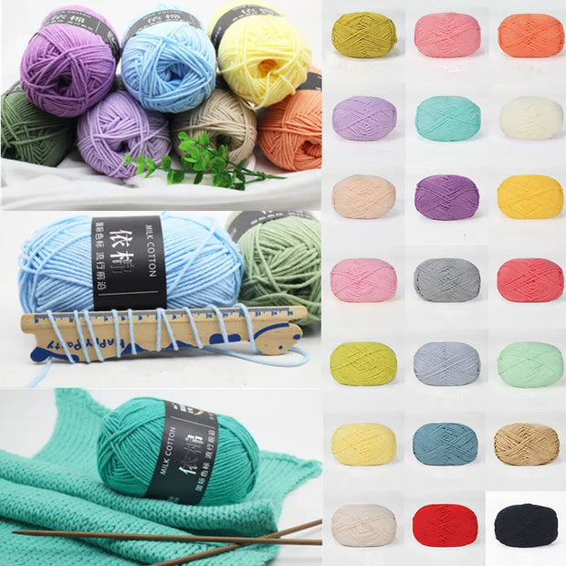 50g Milk Cotton Yarn Knitting Wool for Hand Knitting Crochet Yarn Baby