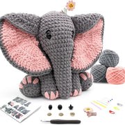 Elephant Package Crochet Knitting Kit for Beginners Starter Adults