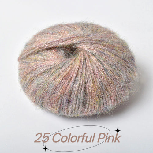 1Pc 25g Crochet Sequin Mohair Yarn Soft Warm Baby Wool Yarn DIY