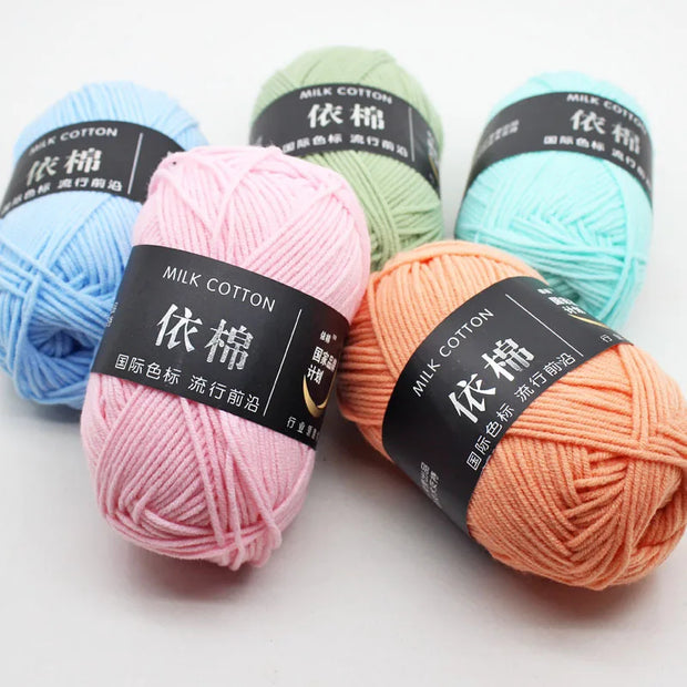 50g Milk Cotton Yarn Knitting Wool for Hand Knitting Crochet Yarn Baby