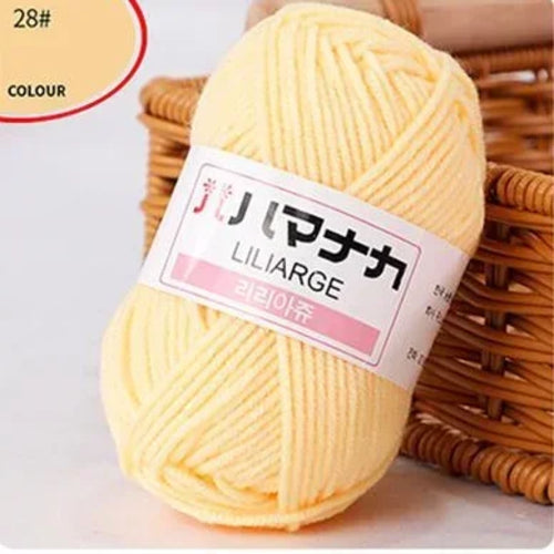 25g/pc Milk Cotton Yarn Soft Warm Lanas for Hand Knitting and Crochet