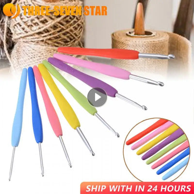 Crochet Hook 2-10mm Aluminum Crochet Needles With Colorful Soft Rubber