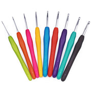 Crochet Hook 2-10mm Aluminum Crochet Needles With Colorful Soft Rubber