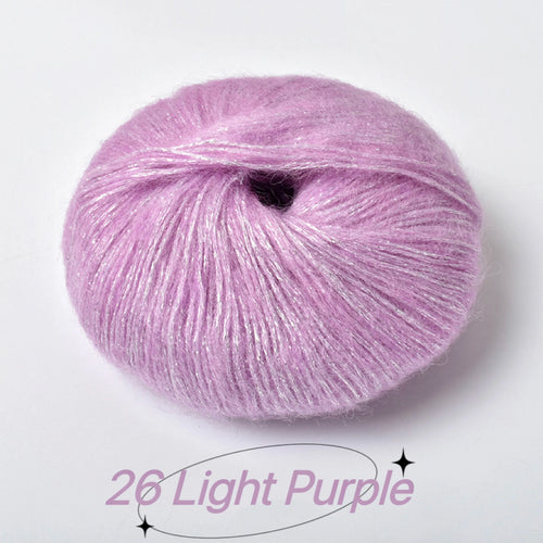 1Pc 25g Crochet Sequin Mohair Yarn Soft Warm Baby Wool Yarn DIY