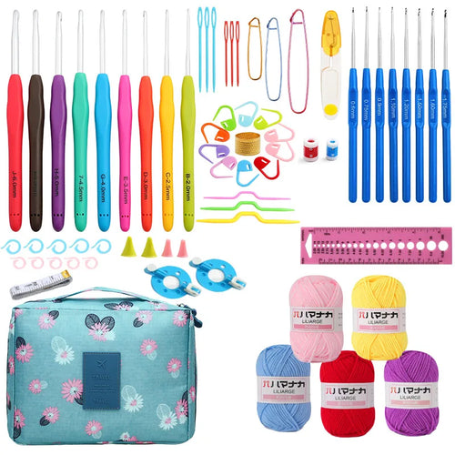 Sewing Knitting Starter Kit with Storage Bag Crochet Hook Set