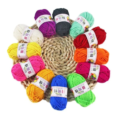 12pcs Multicolor Yarn Knitting Supplies , Crochet Craft For Crocheting