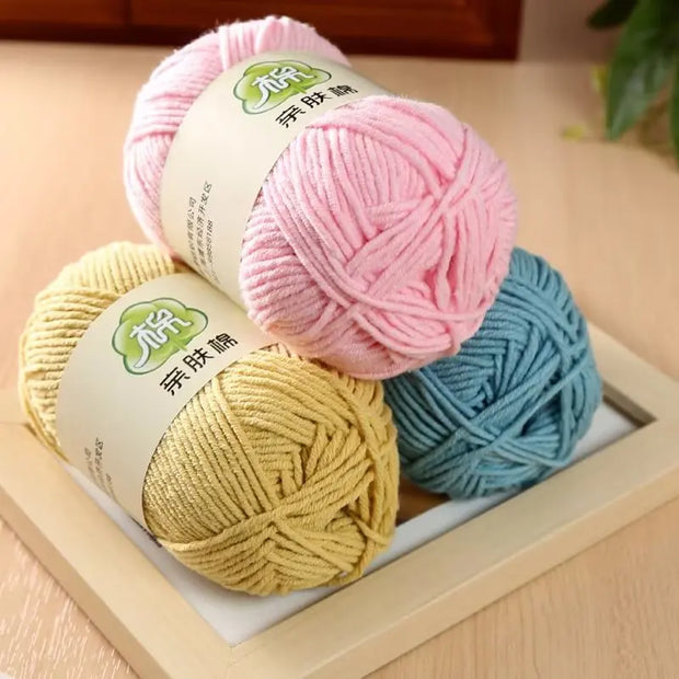 50g/Pc Milk Cotton Soft Warm Yarn Knitting Yarn for Hand Knitting Baby