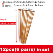 6pairs 3mm-5mm Bamboo knitting stick Knitting Needles Pointed