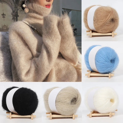 1PC Mohair Cashmere Knitting Yarn Fluffy Knitted Wool Crochet Yarns