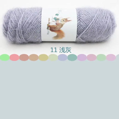 Soft Long Squirrel Cashmere Yarn Fine Worsted Hand Knitting Yarn 75g