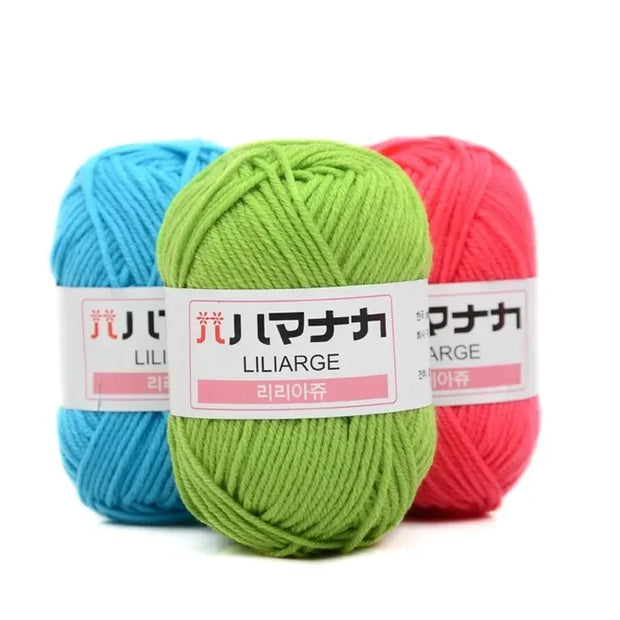 25g/pc Milk Cotton Yarn Soft Warm Lanas for Hand Knitting and Crochet