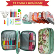 Crochet Hook Case Organizer with Zipper, Hair Scissors Bags,Portable