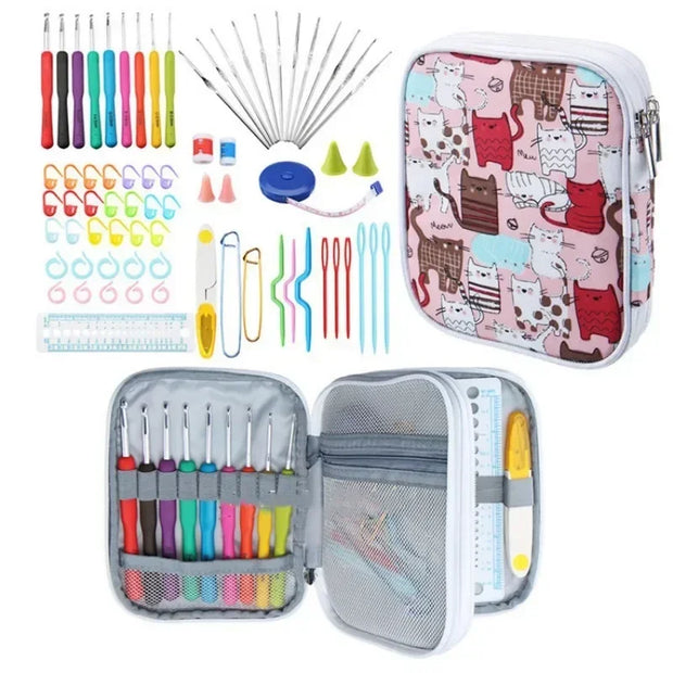 Crochet Hook Case Organizer with Zipper, Hair Scissors Bags,Portable