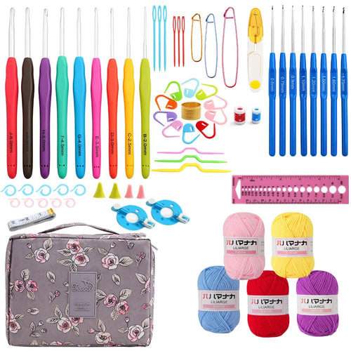 Sewing Knitting Starter Kit with Storage Bag Crochet Hook Set